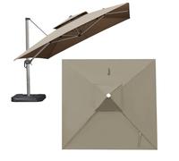 WPJBDS 8 Ribs Umbrella Replacement Canopy, 2 Tier Square Patio Umbrella Covers Hanging Offset Cantilever Replacement Cover, Outdoor Canopy Top Cover for Garden Backyard,Khaki,2.5x2.5m/8.2x8.2ft