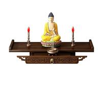 WPJBDS Buddha Altar Shelf Stand,Wall-Mounted Buddha Statue Stand Shrine Altar Table, Bamboo Prayer Buddhist Niche Incense Racks Tribute Tables, for Prayer Guanyin Buddha Statue,66cm/26inch