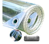 WPJBDS Clear Tarps Heavy Duty Water Resistant, 0.39mm Thickened Transparent Tear Resistant PVC Vinyl Tarpaulin Enclosure with Grommets for Patio,Porch and Garden Chicken Coop,2.5x4m/8.2x13ft