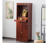 WPJBDS Open Altar Cabinet with Large Storage,Multifunctional Meditation Table Altar Table with Cabinet Door, Buddha Statue Storage Rack, Suitable for Temples and Homes,Red,50cm/19.7inch