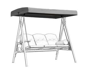 WPJBDS Replacement Canopy for Outdoor Swing, 2 3 Seater Bench Glider Swings Cover for Outdoor Garden Patio Yard Park Porch Seat Furniture, Waterproof Polyester Shade Fabric,Gray,3 Seater: 192x124cm