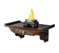WPJBDS Wall-Mounted Buddha Statue Stand Shrine Altar Table, Chinese Personal Buddha Niches Shrine Meditation Table,Fengshui Guan Gong Guanyin Pooja Statue Display Stand,50cm/19.7inch