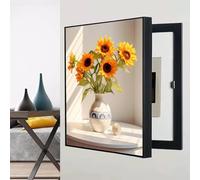 WPJBDS Wall Mounted Electrical Panel Cover Modern Meter Box Decorative Painting Hidden Circuit Breaker Panel Fuse Box Cover Cabinet with Ps Frame,H,35x45cm/13.8x17.7inch