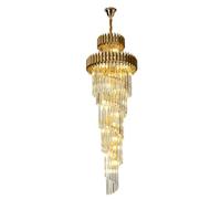 WPJQJWD Staircase Crystal Chandelier Modern Entryway Long Pendant Light Round Crystals Large High Ceiling Light Fixtures for Villa Duplex Building Living Room Hotel Lobby(Dia80cm x H260cm)
