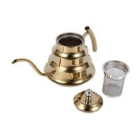 WPKD BLUEIY 1,2L Gooseneck Kettle,Stainless Steel Long Narrow Spout Hand Coffee Kettle,for Camping and Outdoor(12x30cm,Gold)
