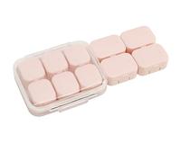 WPKD BLUEIY 10PCS Daily Medicine Case Set, Portable Travel Organizer with Storage Box for Capsules, Fish Oil, Vitamins, Supplements, Pink