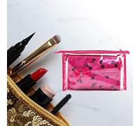 WPKD BLUEIY 2pcs Set Reusable Transparent Plastic Storage Makeup Cosmetic Bag for Girls Women, Clear Makeup Bag, Cosmetic Organizer, Portable and Lightweight