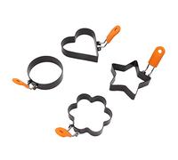 WPKD BLUEIY 4 Pcs Fried Egg Set, Circle Heart Plum Blossom Pentagram Shaped Omelette Pancake Cookie Rings, Cooking Tools for Eggs and Pancakes