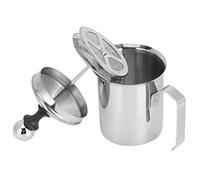 WPKD BLUEIY 400ml Manual Milk Frothers,Stainless Steel Milk Frothing Pitchers with Handle Double Layer Thin Mesh,for Latte Art Cappuccinos (Silver)