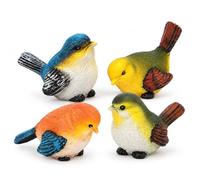 WPKD BLUEIY 4pcs Birds Statue Ornaments, Colorful Synthetic Resins Birds Animal Figurine Decoration Lawn Garden Courtyard Ornaments for Patio Window Tabletop