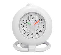 WPKD BLUEIY Bathroom Shower Kitchen Clock,Dual Use Hanging Table Shower Clock,Plastic Housing,Second Movement,Waterproof,for Bathroom,Kitchen, Bedroom(12.2x9x14.3cm,White)