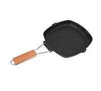 WPKD BLUEIY Butter Warmer Stainl Steel with Wooden Handle, 3-Layer Multi-Purpose Melting Pot for Oil & Milk, 200ML, Mini Cooking Pot, 22cm / 8.7in, Nonstick Grilling Pan 24x24cm