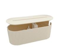 WPKD BLUEIY Cable Tidy Box,Plastic Cables Organised Box with Lid,Hide Extension Blocks and Electrical Cables for Office Home Hiding Messy Cables Wire(33x13x12cm,378g,White)