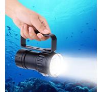 WPKD BLUEIY Diving Flashlight, IPX8 Flashlight Lamp 18000lm Brightness 500M Lighting Range White Red Blue 7 Modes Outdoor Camp Underwater Light