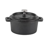 WPKD BLUEIY Dutch Oven 20cm, Double Traditional Style Cast Iron Cooking Pot with Lid, Thickened Ergonomic Handle, Ideal for Baking and Insulation