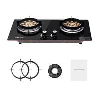 WPKD BLUEIY Gas Stove with 2 Burners,Tempered Glass Panel,7.2KW 9-cavity Timed High Flame,for Natural Gas LPG Indoor Cooking Appliance(73 * 41 * 16cm,8.4Kg)
