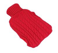 WPKD BLUEIY Hot Water Bag, Rubber Explosionproof Water Injected Hand Warming Bag with Twist Knit Cover, Large Size, Christmas Red, Ideal for Hand Warmth and Comfort