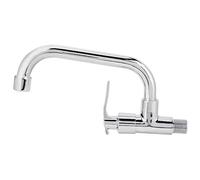 WPKD BLUEIY Kitchen Tap,G1/2inch Wall Mounted Single Cold Water Taps,Kitchen Faucet,20cm/7.9in,Chrome Plating,Silver Single Washing Basin Sink Tap for Home Use