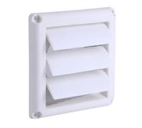 WPKD BLUEIY Louvred Wall Vent Grille,3 Flaps Plastic White Louvre Air Vent with Flyscreen,for Interior Exterior Use(15x15cm)