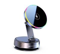 WPKD BLUEIY Magnetic Car Phone Holder, Foldable Car Mount with 15W Quick Charge, 360° Rotatable for Smartphones for Magsafe