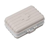 WPKD BLUEIY Mini Medicine Box, 6 Compartments Luggage Design, Tight ing Plastic Medicine Container for Pocket Travel, Beige, Medicine Organizer, Medicine Holder