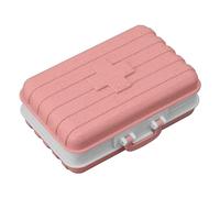 WPKD BLUEIY Mini Medicine Box, 6 Compartments Luggage Design, Tight ing Plastic Medicine Container for Pocket Travel, Pink, Medicine Organizer, Medicine Holder