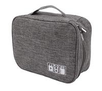 WPKD BLUEIY Portable Cord Bag, Waterproof Electronic Accories Carry Case, Travel Cable Bag for Chargers and Hard Drives, Grey, Ideal for Digital Accories Storage