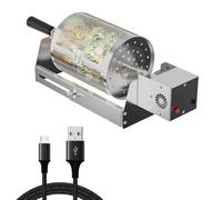 WPKD BLUEIY Rolling Grill Basket,Stainless Steel Nesting Grilling Net,BBQ Automatic Rotating Rolling Grill Basket (Plug-in version) for Vegetables Shrimp,Outdoor Cooking Camping(49 * 16 * 16cm)