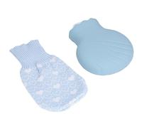 WPKD BLUEIY Silicone Hot Water Bottle Bag, Explosionproof 245ml, Knit Cover, Warm Water Bag for Family Life, Blue