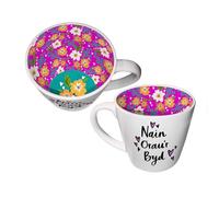 WPL Gifts Inside Out Mug Nain Orau'r BYD Welsh Novelty Ceramic Tea Cup Best Grandma Coffee