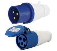 WPNCYK 2 Pcs 16Amp Plug, 16Amp Socket, IP44 Waterproof Industrial Connector for Caravan, Camping, Construction, Agriculture, Airports, Docks