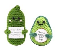 WPNCYK 2 Pcs Emotional Support Pickle, Positive Pickle, Emotional Support Crochet Gifts, Cute Handwoven Ornaments Pickled Cucumber Fun Stress Relief Gift For Christmas Birthdays Gifts