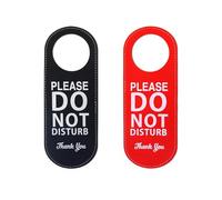 WPNCYK 2 Pcs Office Door Sign, Do Not Disturb Sign, Red, PU Leather, Double-Sided, 8.86 x 3.35 Inches, Formal/Elegant