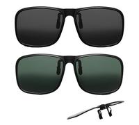 WPNCYK 2PCS Clip on Sunglasses,clip on Sunglasses Mens,UV400 Protection Clip-Ons,The Flipped Design Provides A Clear View,Suitable for Driving, Fishing, Hiking and Daily Commuting.
