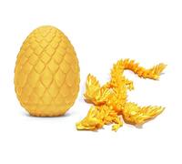 WPNCYK 3D Printed Dragon Egg - Laser-Engraved Golden Fantasy Design, Perfect Christmas, Easter, or Birthday Gift. Unique Executive Desk Decor for Collectors & Fantasy Enthusiasts