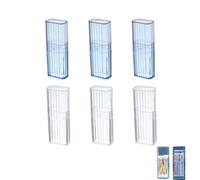 WPNCYK 6 Pack Transparent Portable Cotton Bud Holders - Compact Travel Case for Cotton Ear Buds, Ear Swabs, and Tepe Travel Accessories - 3.4cm x 2.1cm x 10.4cm