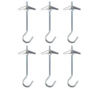 WPNCYK 6 Pcs Ceiling Hooks for Hanging Plants, M5/90mm Plasterboard Wall Mounted Ceiling Hooks Heavy Duty, Plant Hooks for Drywall Cavity Hollow Wall Board Hanging Plants Lights, Silver