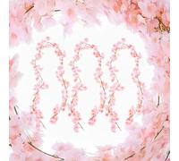 WPNCYK Cherry Blossom Artificial Flowers, 3 Pack Flower Garland, Cherry Blossom Garland for Wedding, Wall, Bedroom, Outdoor Garden, and Hanging Chair Decoration, 1.8m, Silk Material