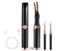 WPNCYK Heated Eyelash Curler, Electric Lash Curler with 2Pcs Brush, 3 Temp Modes, Auto Shutdown, Portable, Black