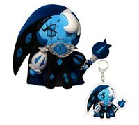 WPNCYK Shadow Milk Cookie Plush, Cookie Run Kingdom Merch, 2-Piece Blue Hair Girl Set, Stuffed Doll with Keychain for Game Fans, Gift for 4-9 Year Olds