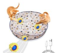 WPOYM Interactive Cat Toys, Automatic Motion Activated Moving Ball Hide and Seek Game, 28 Inch Play Mat, Fast Rolling Ball in Play Mat for Indoor Exercise Kicker