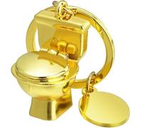 Wpppan 1Pc Gold Creative Mini Toilet Shape Metal Keychain Simulation Toilet Car Key Pendant Decor Personality Charms,Arts,Crafts,Beading and Jewelry Making Convenient to Carry