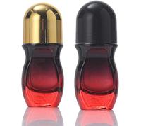 Wpppan 2Pcs 30ML Red Deodorant Roller Bottle Empty,Glass Roller Bottles Deodorant,Roller Ball Container,Refillable Roller Ball Applicator,Roll On Bottles for Deodorant