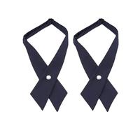 Wpppan 2Pcs Black Criss-cross Bow Tie for Girl Uniform Adjustable Neck Tie for Men Women Men's Bow Ties