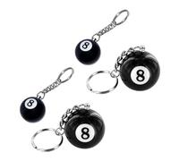 Wpppan 2Pcs Creative Number Eight Billiard Key Chain Pendant Car Key Ring Decoration Black Useful and Practical Accessories Gift