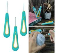 Wpppan 3 Pcs Green Round Hole Cone Hand Drills Punch Needle Candles Wick Tools for DIY Silicone Mould Making Punch Candle Making