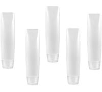 Wpppan 5 Pcs 1 oz Travel Bottles Empty Refillable Toothpaste Tubes Containers Small Mini Size Squeeze Dispensers, Transparent Refillable Containers Pump Dispensers Refillable Cosmetic (10 * 2.7cm)