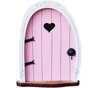 Wpppan Pink Streak Mini Fairy Garden Door for Tree, 3D Miniature Fairy Door for Fairytale Tiny House Doors, Bonsai Terrarium Micro Landscape Decoration Accessories Garden Miniatures