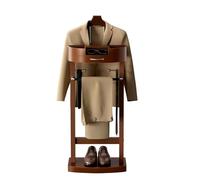 WPPTNSFY Wood Valet Stand with Tray, Clothes Valet Stand for Men, Suit Valet Stand with Sturdy Base, for Entryway, Bedroom, Office 17x13.4x41.96in