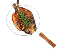 Wpsagek 3 Wire Roaster with Handle, Round Barbecue Rack, Stainless Steel Roasting Cooking Racks for Roti Roast Fish, Multi-Purpose Round BBQ Grill
